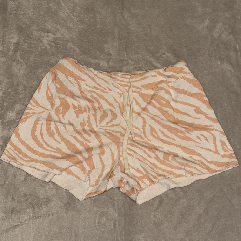 Sundry Zebra Cutoff Shorts Bone Pink Size 0 - XS NWT Cozy Loungewear